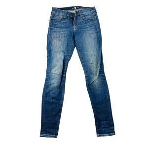 7 For All Mankind Jeans Women 27 Blue The Skinny Stretch Denim USA Made Western